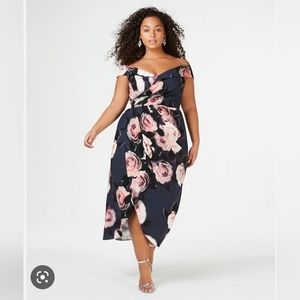 City Chic Sweet Love black floral 14w